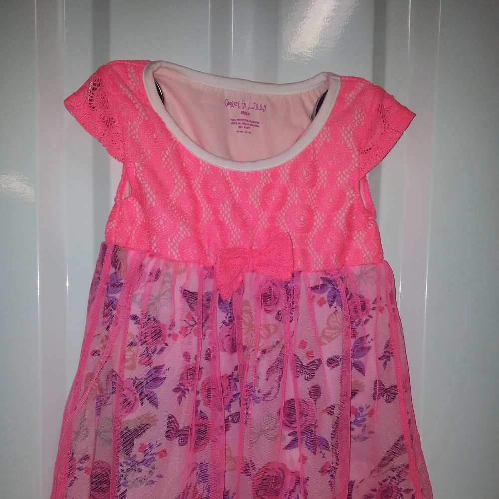 Girl's Colette Lilly pink dress floral M 5/6